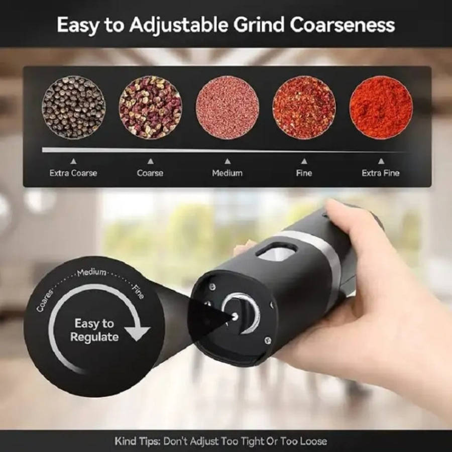 Electric Automatic Salt And Pepper Grinder Set With Charging Base, Model: K2 KYMQ-17C