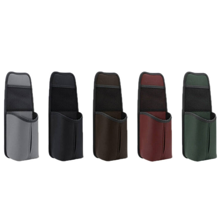 Car Seat Leather Multifunctional Tissue Water Cup Storage Hanging Bag(Army Green)