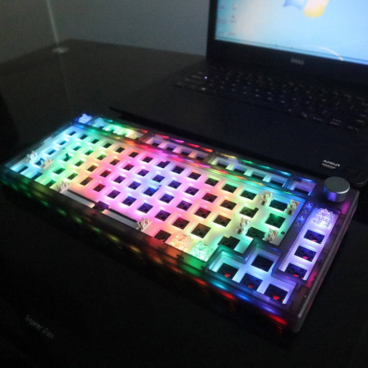 82 Keys Bluetooth Wireless 3-mode RGB Hot-plug Customized Mechanical Keyboard Kit(Black Transparent)