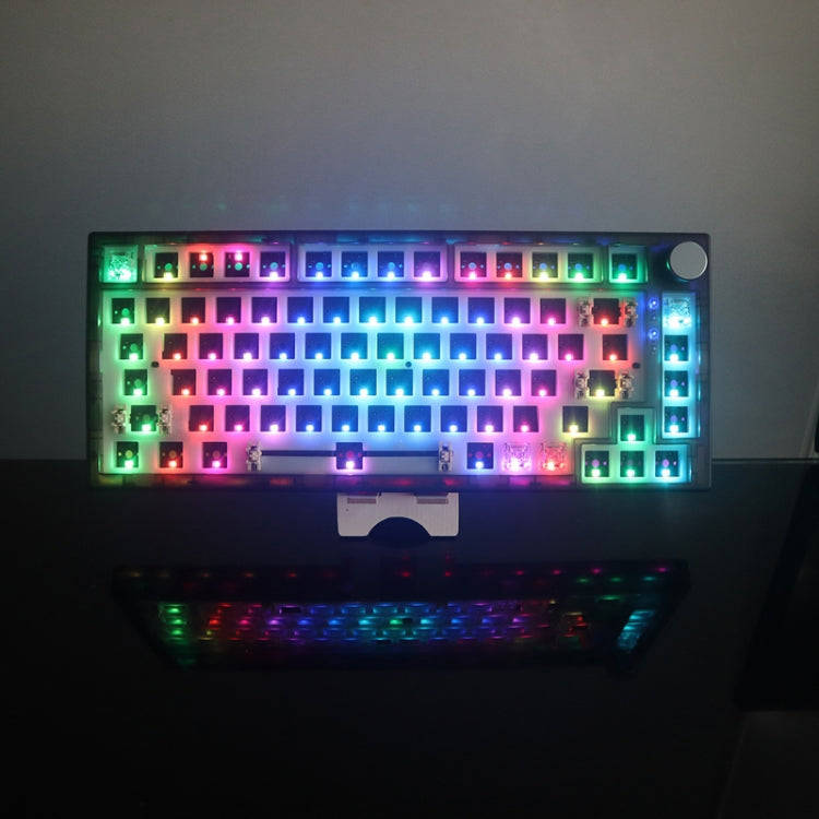 82 Keys Bluetooth Wireless 3-mode RGB Hot-plug Customized Mechanical Keyboard Kit(Black Transparent)