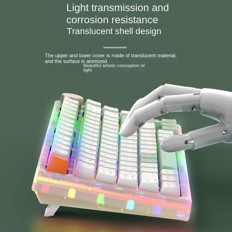 82 Keys Bluetooth Wireless 3-mode RGB Hot-plug Customized Mechanical Keyboard Kit + Keycap(White)