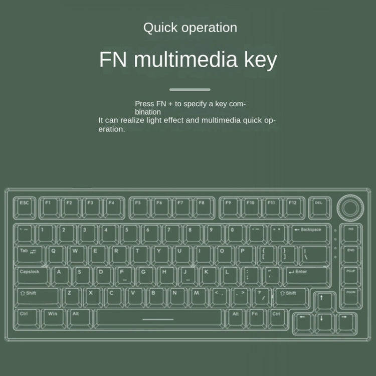 82 Keys Bluetooth Wireless 3-mode RGB Hot-plug Customized Mechanical Keyboard Kit + Keycap(White)
