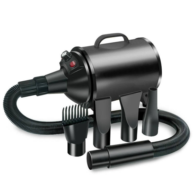 2100W Dog Dryer Stepless Speed Pet Hair Blaster Pet Water Blower 220V UK Plug(Pure Black)