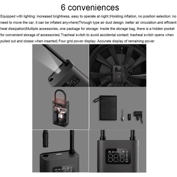 Xiaomi Mijia Portable Universal Car Air Pump Bicycle Tire Pump Electric Air Compressor(Air Pump 2)