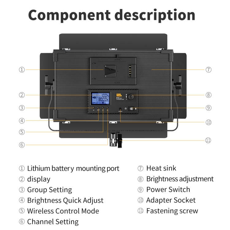 Pixel P45pro High Bright Dual Color Temperature Fill Light 120W Normal Bright Studio Camera Soft ...