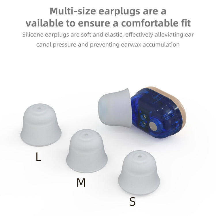 USB Charging Mini In-Ear Elderly Hearing Aid Stealth Sound Amplifier(Red and Blue)