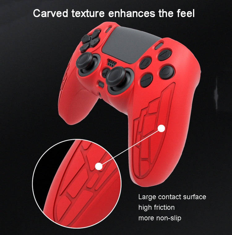 For PS5 Gamepad Silicone Case Non-slip Texture Thickened Protective Cover(Blue)