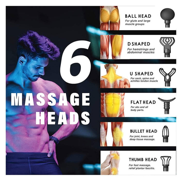 20-speed Touch Control Fascia Massager with 6 Massage Heads,CN Plug(Silver)