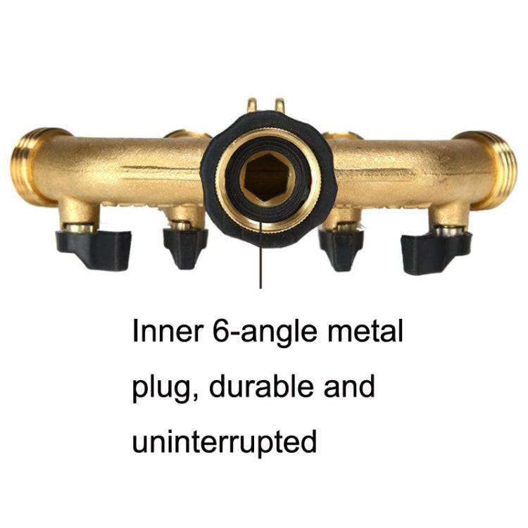 Garden Watering Agricultural Irrigation Family Car Wash Faucet Copper 4-way Ball Valve Water Divi...