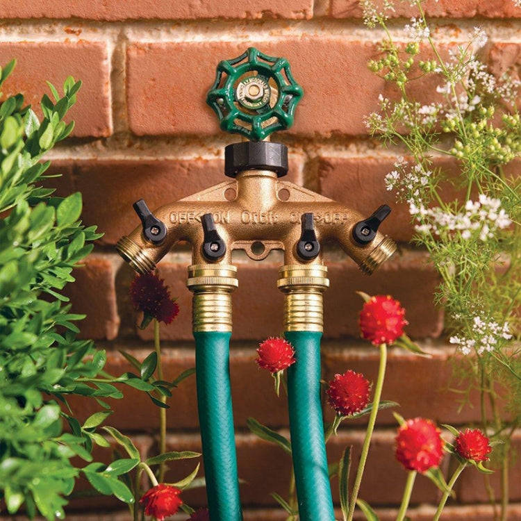 Garden Watering Agricultural Irrigation Family Car Wash Faucet Copper 4-way Ball Valve Water Divi...