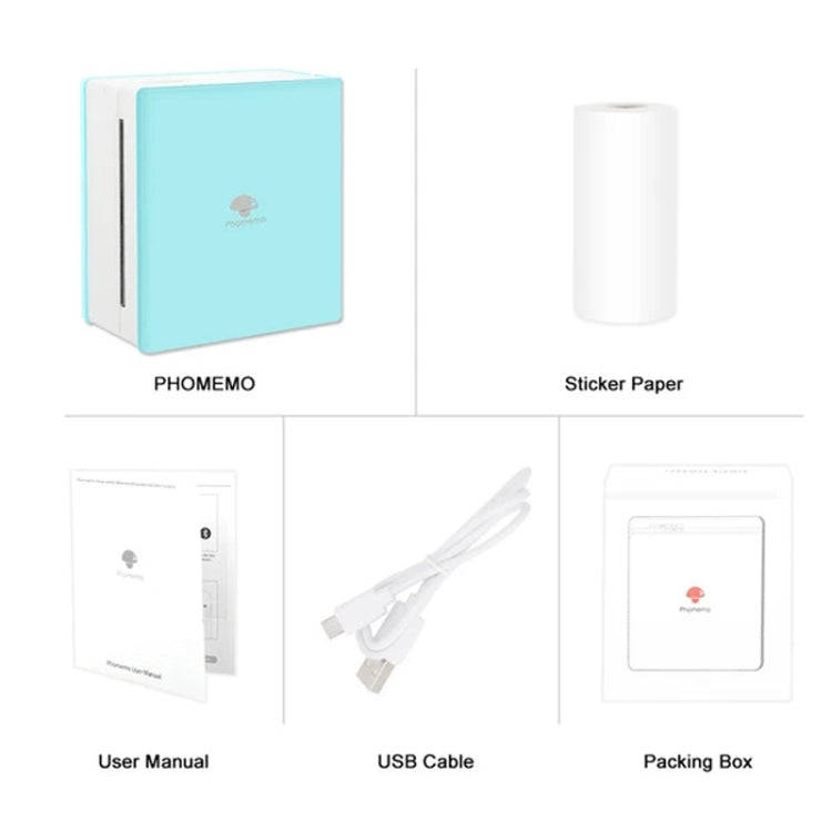 Phomemo M02-WH Pocket Small Bluetooth Portable Photo Thermal Label Wrong Question Printer