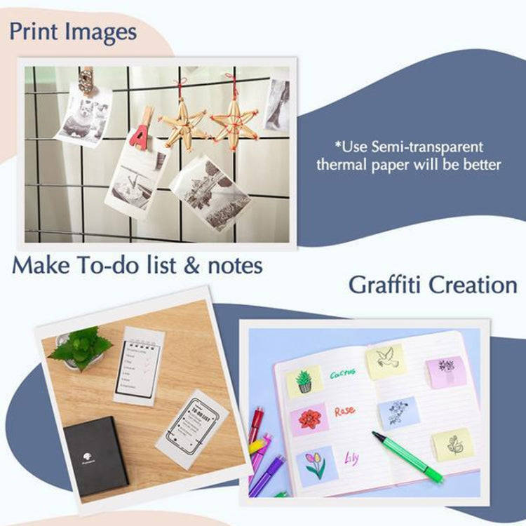 Phomemo M02-WH Pocket Small Bluetooth Portable Photo Thermal Label Wrong Question Printer