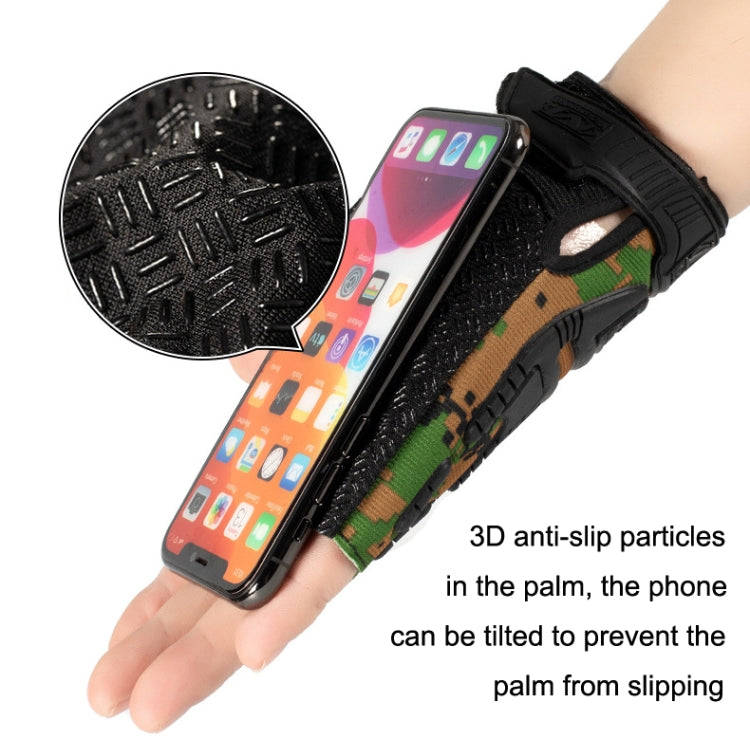 Free Code Outdoor Sports Non-slip Silicone Protective Half-finger Gloves(Camouflage)