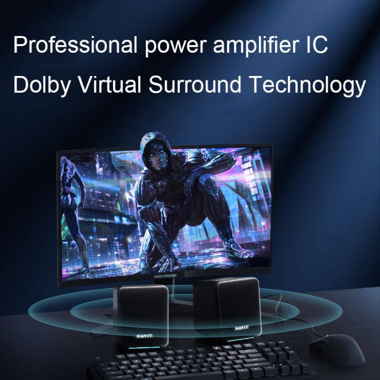 Havit A20 Plus Colorful Ambient Light Wired Computer Audio Stereo Surround Sound Speaker, Style: ...