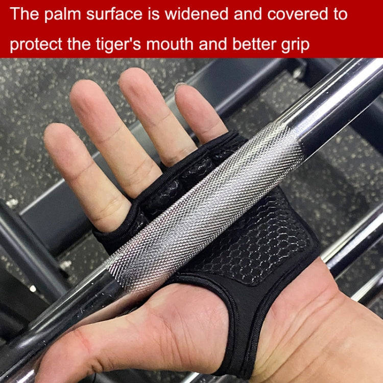 M Weightlifting Dumbbell Horizontal Bar Anti-cocoon Anti-slip Wrist Fitness Four-finger Gloves(Bl...