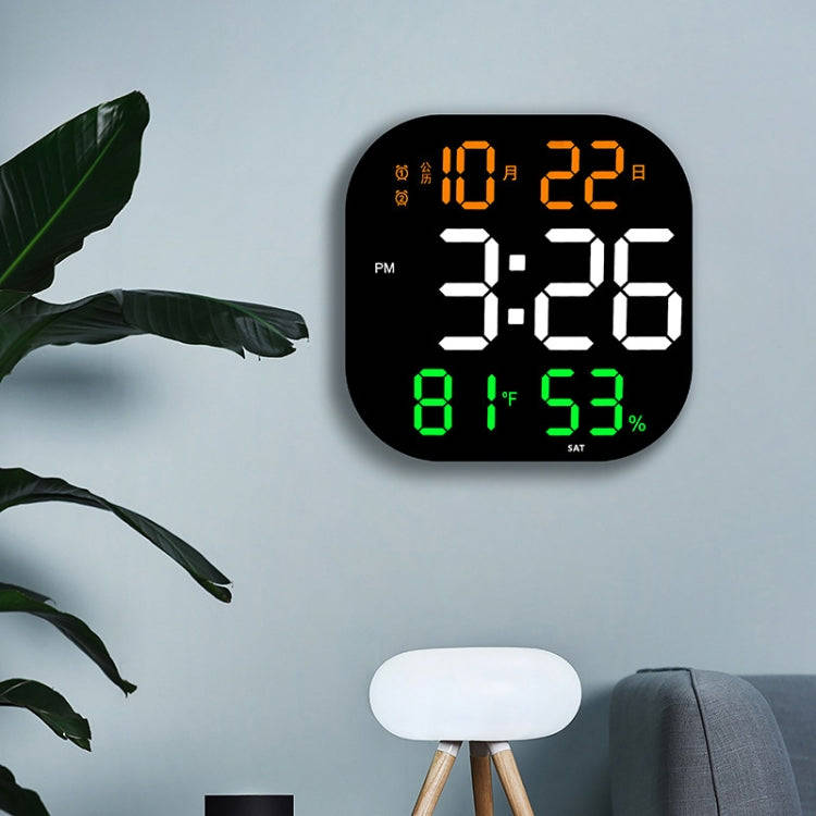 13-Inch LED Acrylic Electronic Clock Large-Screen Square Wall Clock With Timing Temperature Humid...