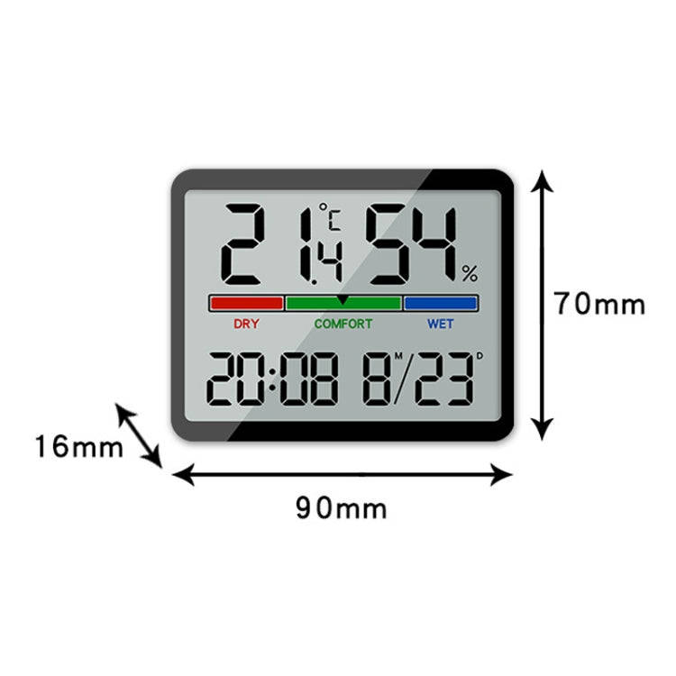 Magnetic LCD Digital Aalarm Clock Large Screen With Temperature Humidity Display(8280 White)