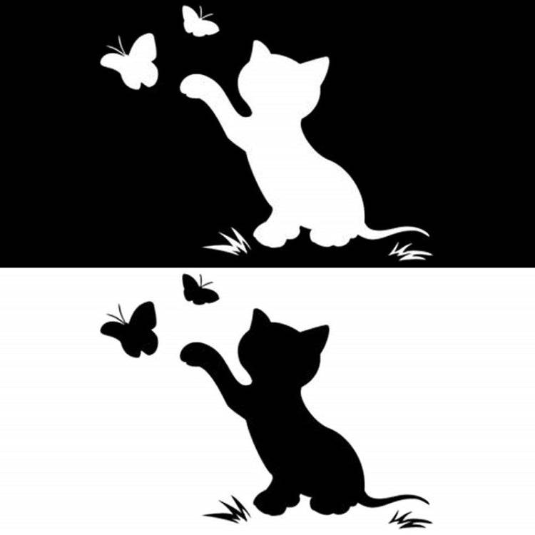 10pcs Disc Cat Reflective Scratch Body Sticker(Whit)