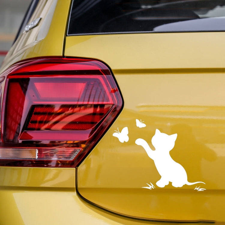 10pcs Disc Cat Reflective Scratch Body Sticker(Whit)
