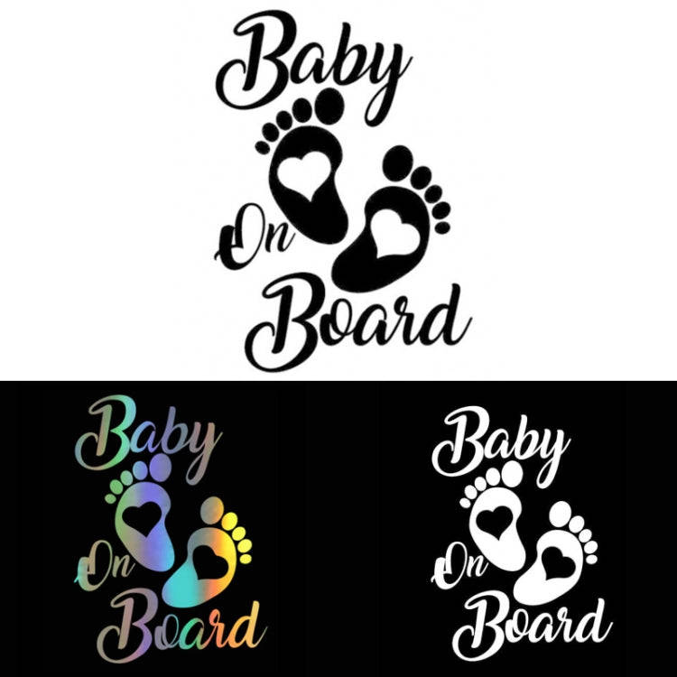 10pcs Baby On Board Warning Car Sticker Reflective Scratch Body Sticker(Black)
