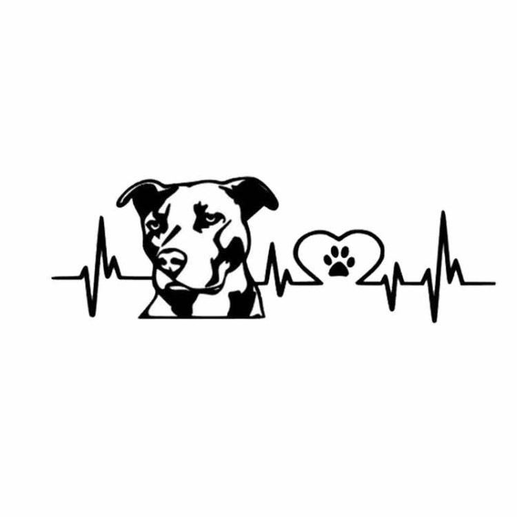 10pcs Pitbull Love Car Sticker Car Rear Modification Plate Label(Black)