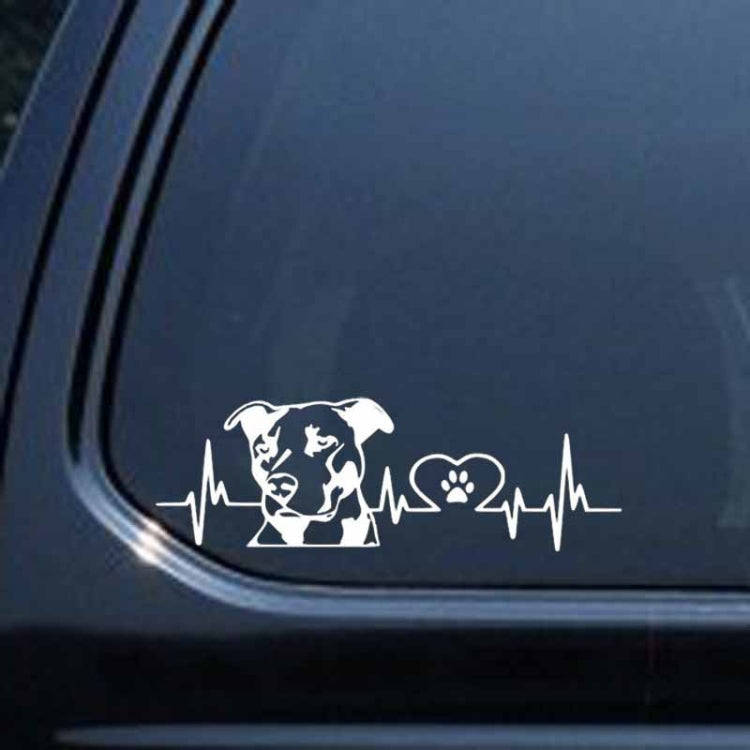 10pcs Pitbull Love Car Sticker Car Rear Modification Plate Label(Black)