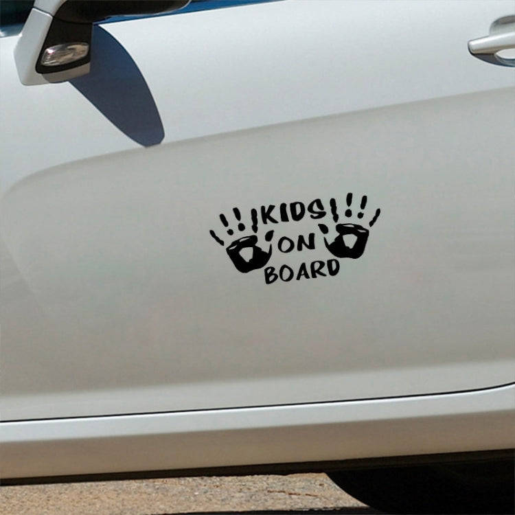 10pcs Kids On Board Warning Car Stickers Reflective Scratch Body Stickers(Black)