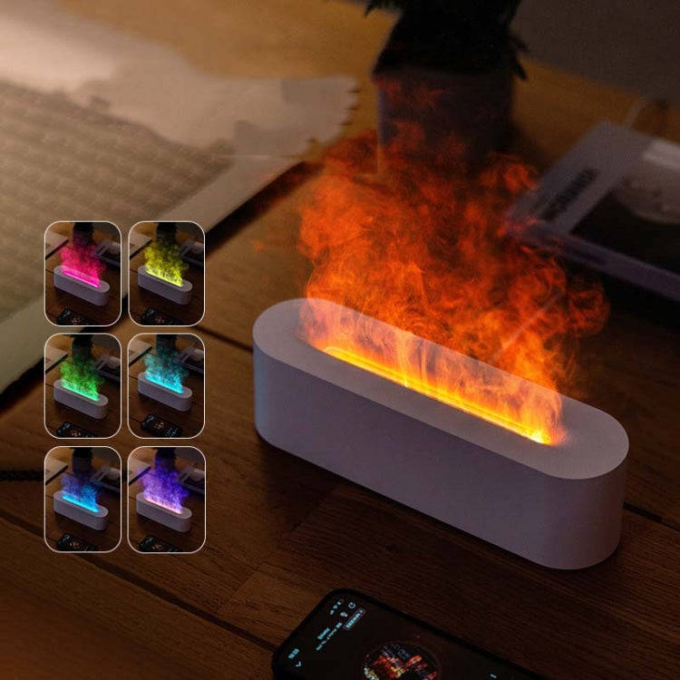DQ709 Flame Aromatherapy Diffuser Quiet USB Air Humidifier(White)