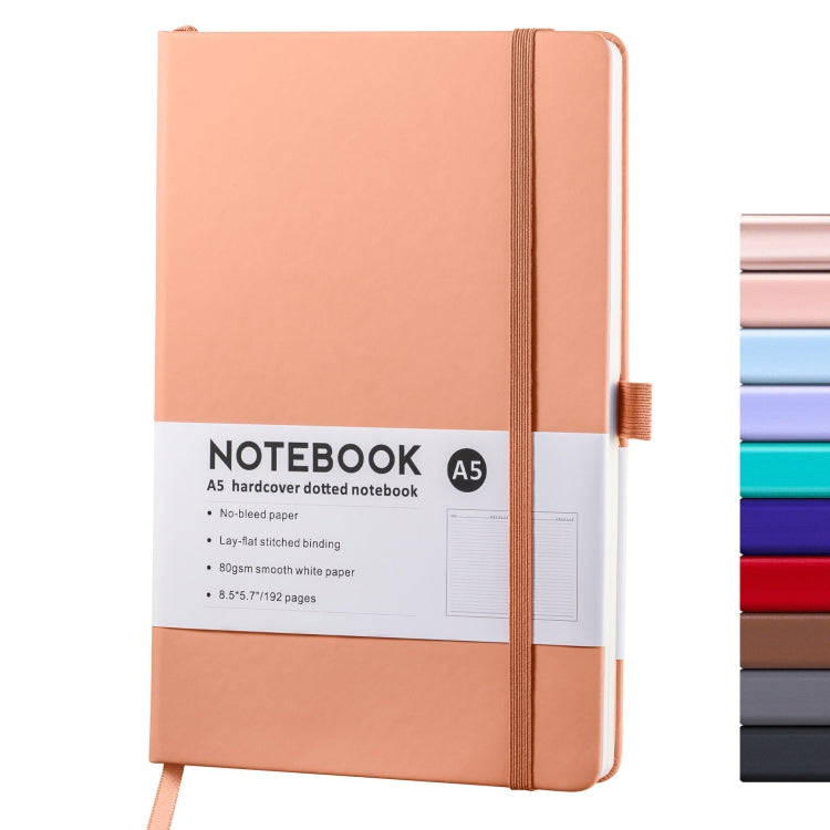 A5 PU Leather Notebook Business Notepad 96 Sheets Inner Pages(Pink)