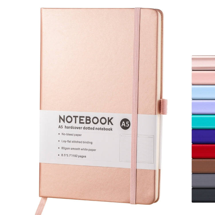 A5 PU Leather Notebook Business Notepad 96 Sheets Inner Pages(Rose Gold)