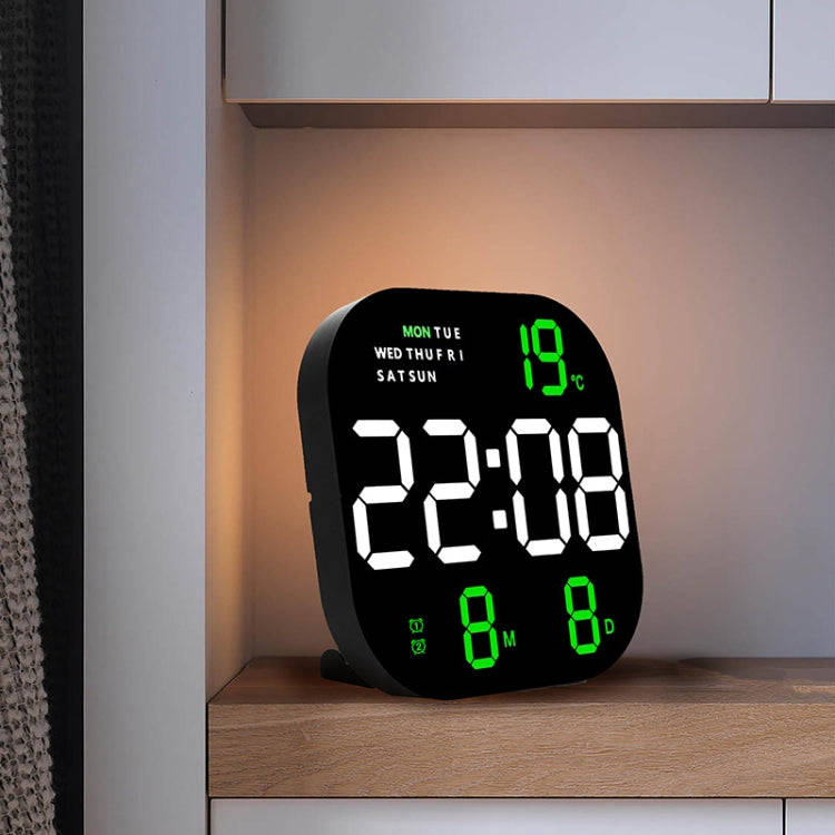 6633 LED Screen Digital Display Timing Desktop Alarm Clock Living Room Hanging Clock(White Light)
