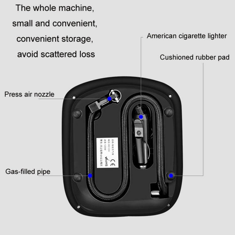 12V Metal Cylinder Smart Digital Display Portable Mini Tire Pump, Specification: No. 30 Automatic...