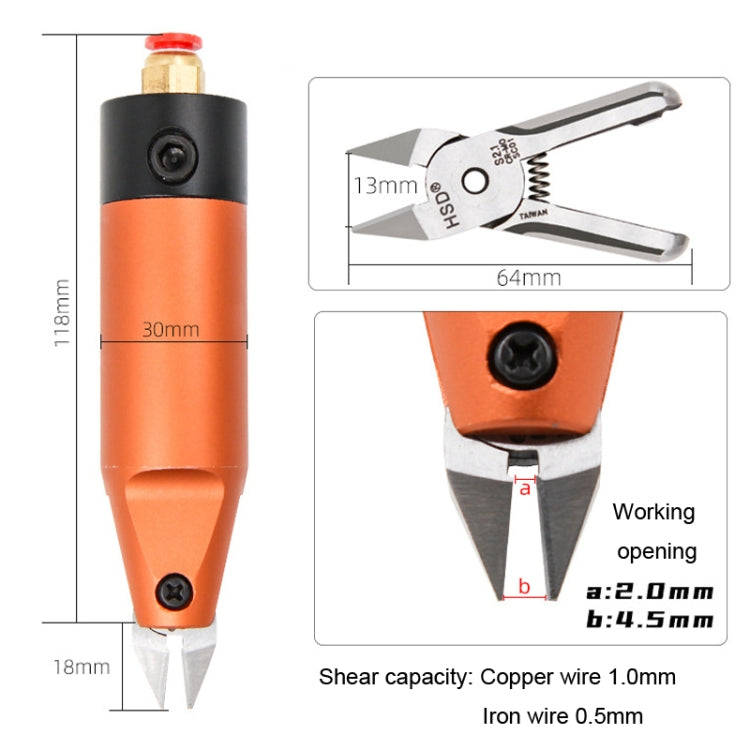 HSD HS-5M+S2.1 Cut Metal Set 2 In 1 Pneumatic Snip Plier Cutting Metal Plastic Model Scissor Tool