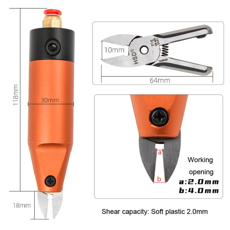 HSD HS-5M+F1S Cut Plastic Set 2 In 1 Pneumatic Snip Plier Cutting Metal Plastic Model Scissor Tool