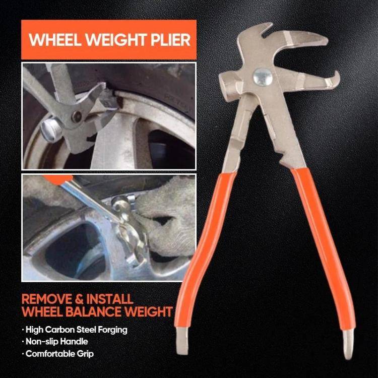 Tire Balance Weight Removal Pliers Multifunctional Hammer(Red)