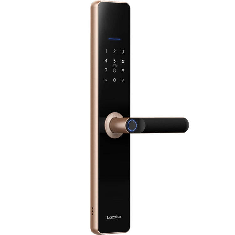 Wifi Fingerprint Lock Home Security Door Password Lock Supports APP Remote Unlocking(Rose Gold)