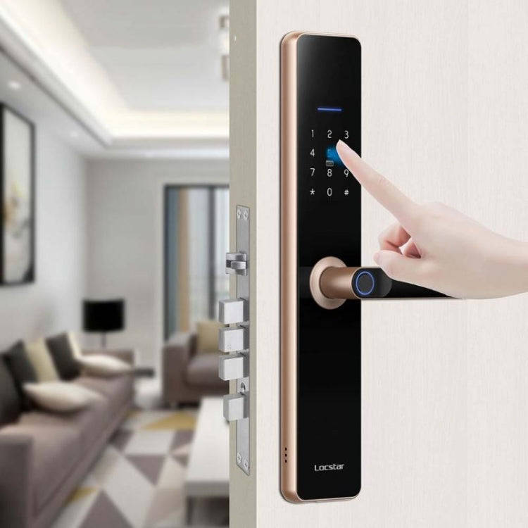 Wifi Fingerprint Lock Home Security Door Password Lock Supports APP Remote Unlocking(Rose Gold)