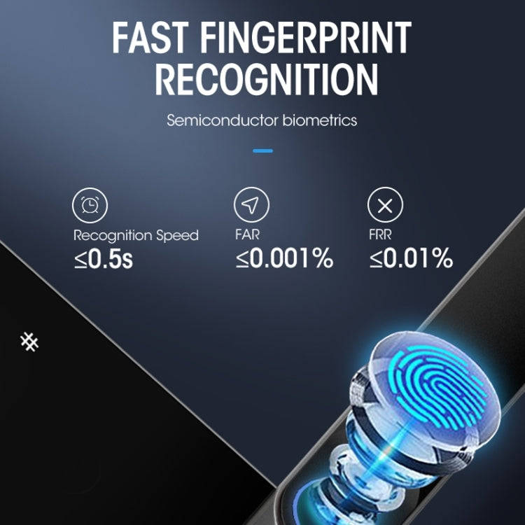 Wifi Fingerprint Lock Home Security Door Password Lock Supports APP Remote Unlocking(Rose Gold)