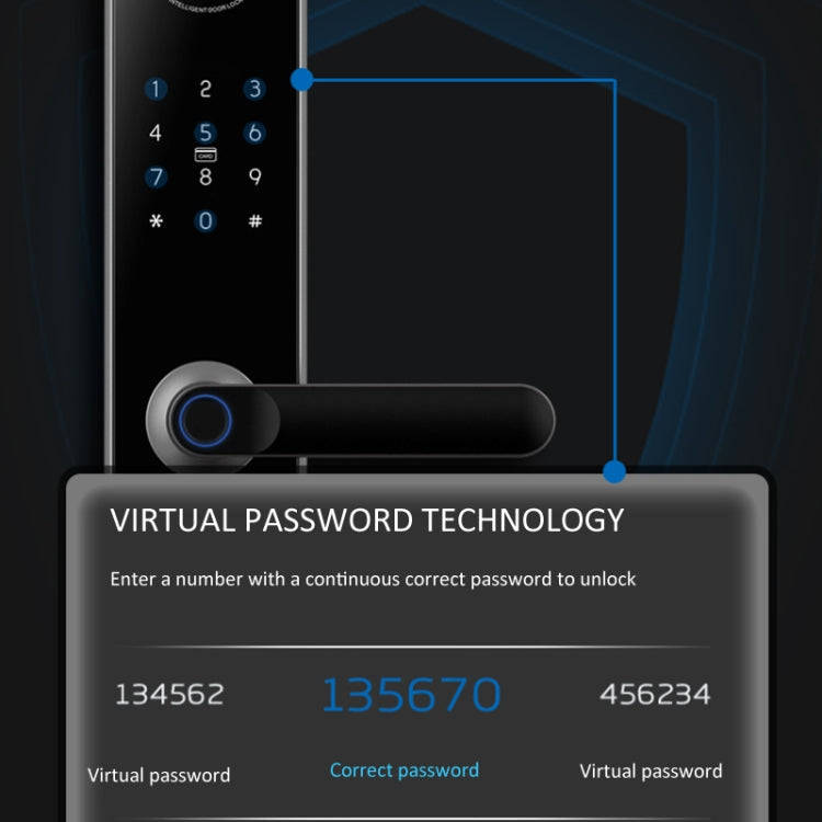 A60 Smart Fingerprint Password Door Lock With Doorbell, Spec: Basic Version Gold