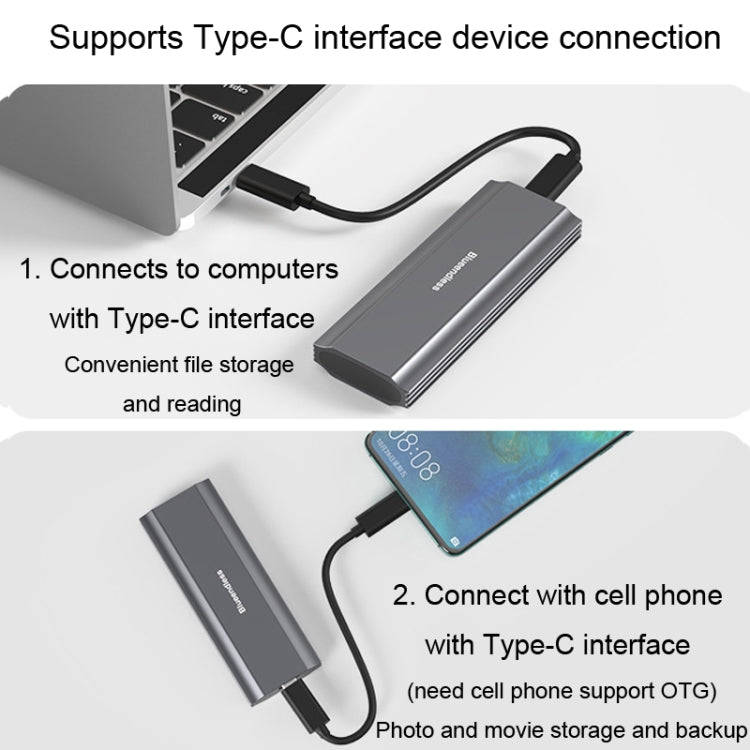 Blueendless 2810 General Dual Protocol Wiring 2-in-1 M.2 Mobile Hard Disk Case SSD External Solid...