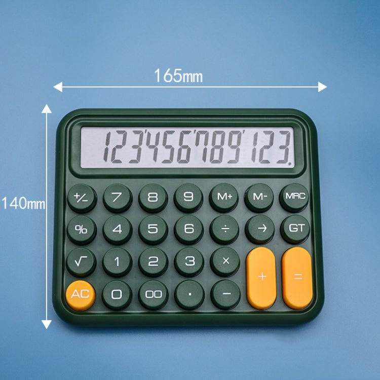 12-digit Mechanical Keyboard Calculator Cute Big Buttons Calculator(Olive Green)