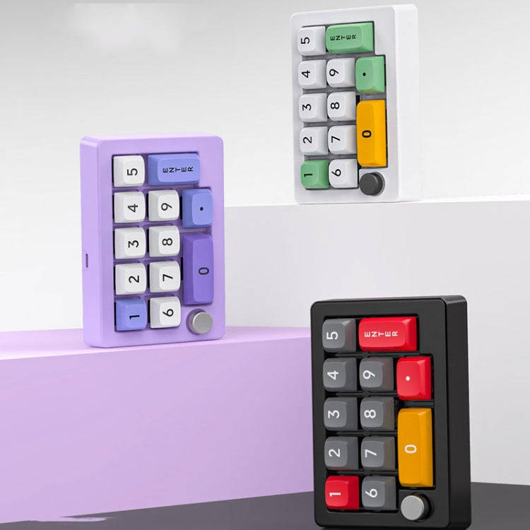 MKESPN 13 Keys RGB Multi-Function Macro Programming Mechanical Keypad Wired With Knob Keyboard(Wh...