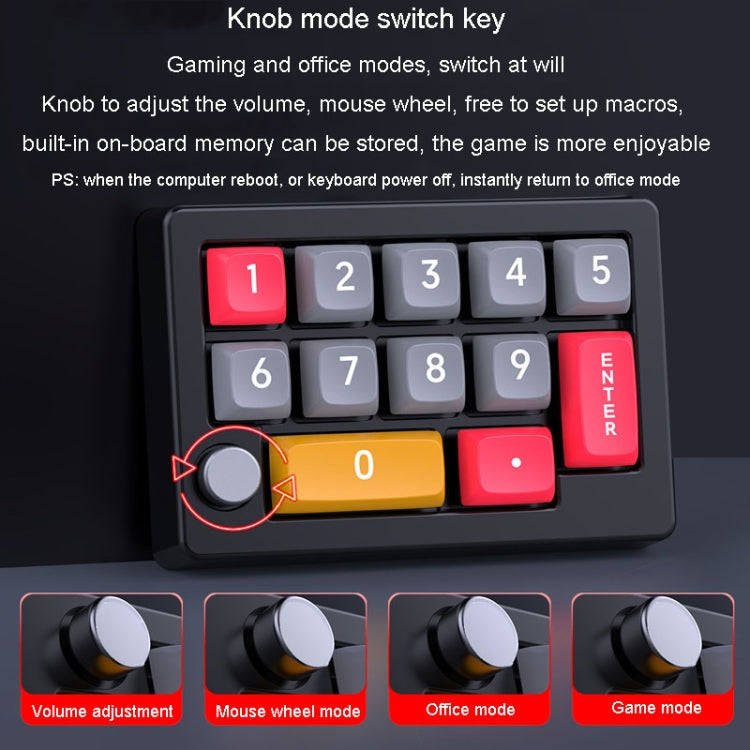 MKESPN 13 Keys RGB Multi-Function Macro Programming Mechanical Keypad Wired With Knob Keyboard(Li...