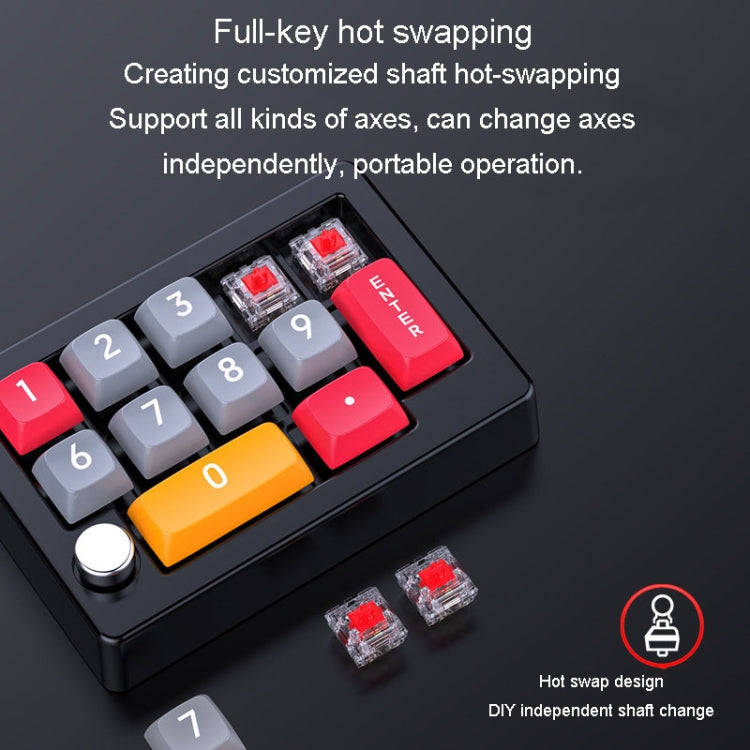 MKESPN 13 Keys RGB Multi-Function Macro Programming Mechanical Keypad Wired With Knob Keyboard(Wh...