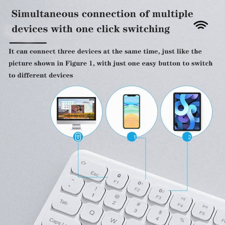 B087 2.4G Portable 78 Keys Dual Mode Wireless Bluetooth Keyboard And Mouse, Style: Keyboard Mouse...