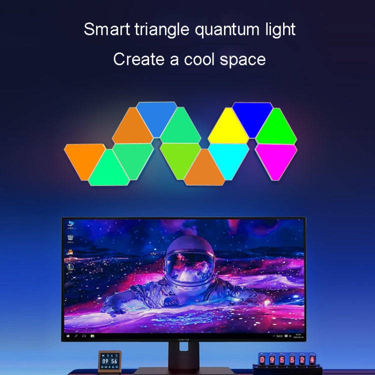 10pcs /Set Triangle Splicing Intelligent Sound Control Quantum Light Atmosphere Lighting With Rem...