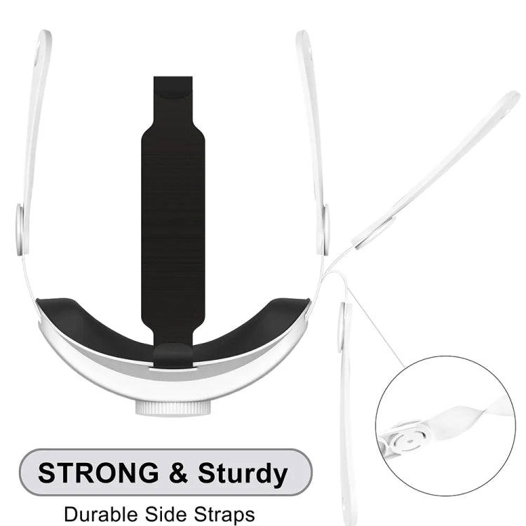 For Quest 3 VR Adjustable Elite Headset Head Strap(Black)