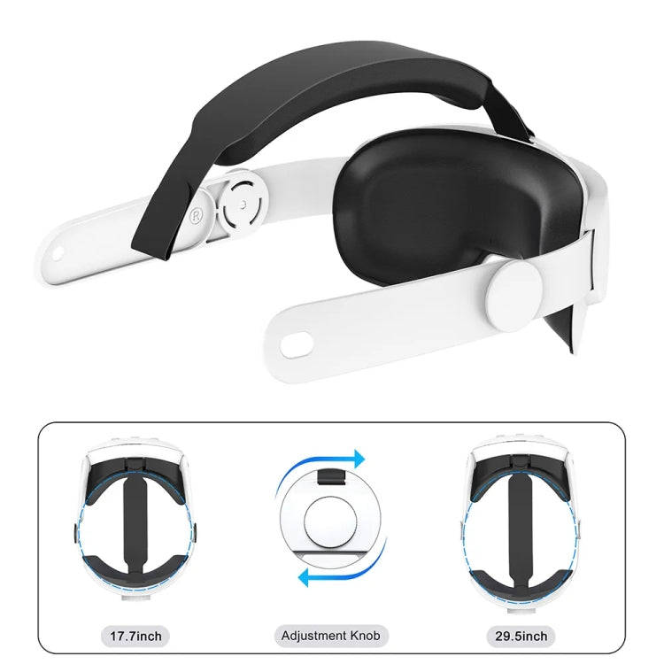 For Quest 3 VR Adjustable Elite Headset Head Strap(Black)