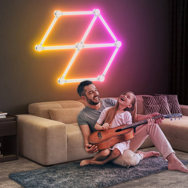 6 pcs /Set LED WIFI Graffiti Bluetooth Smart Splicing Quantum Light DIY Atmosphere Lighting With ...