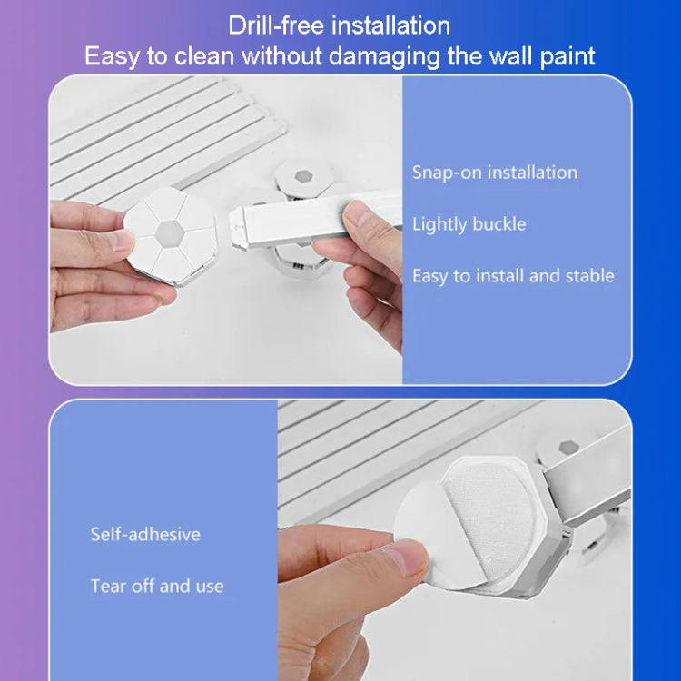 6 pcs /Set LED WIFI Graffiti Bluetooth Smart Splicing Quantum Light DIY Atmosphere Lighting With ...
